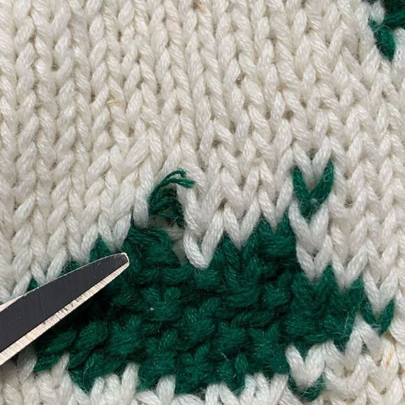 Vintage Bechamel Printed Knit Sweater Vest Winter Pine Cone Knit Sweater Zip Up - Picture 9 of 11